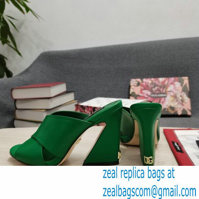 Dolce  &  Gabbana Heel 11cm Mules Calfskin Green with Geometric Heel 2022